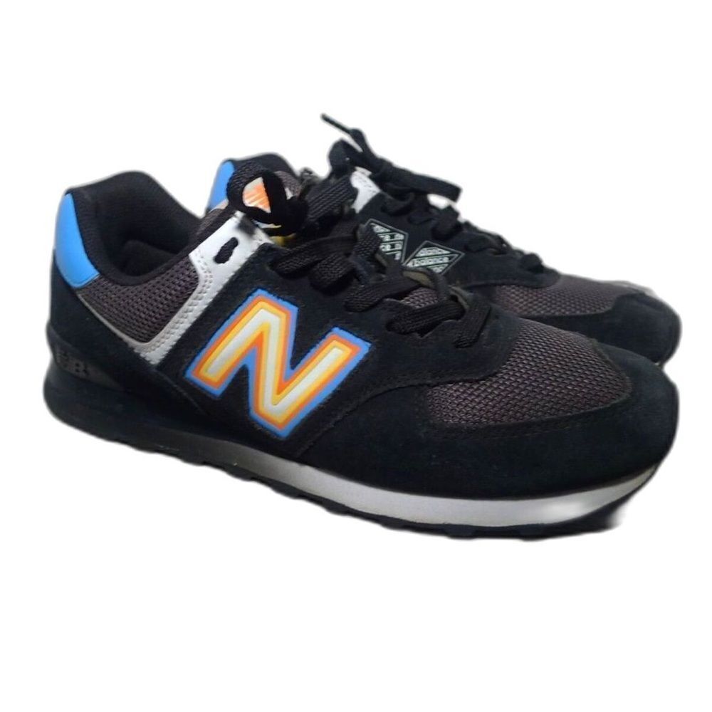 New Balance Legacy U574GB2 Black and Blue Sneakers Or🍊 No Insoles Sz 7 Unisex